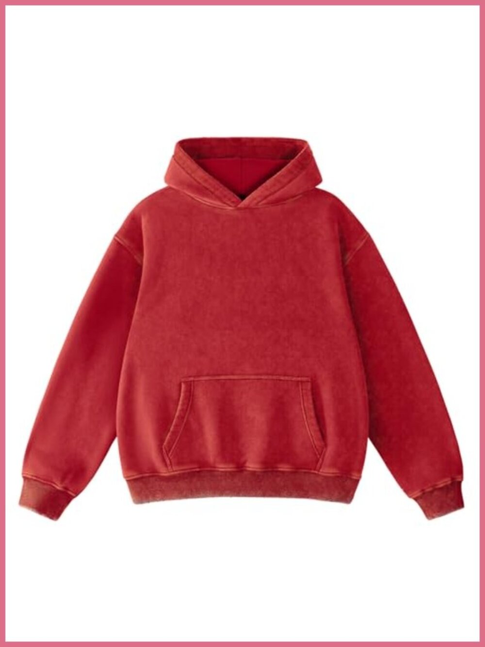 Oversized Acid Wash Hoodie Heavyweight Fleece Pullover Streetwear Sweatshirt